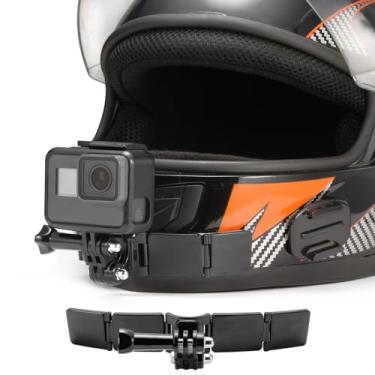 Imagem de Lupholue Kits de suporte de queixo para capacete de motocicleta com almofadas curvas adesivas compatíveis com GoPro Hero 13, 12, 11, 10, 9, 8, 7, (2018), 6 5, Hero Black, Session, Xiaomi Yi, SJCAM,