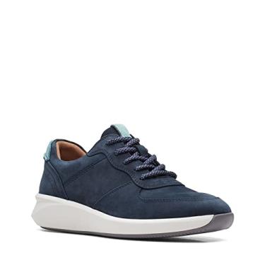 Imagem de Clarks T nis Feminino Un Rio Sprint, Azul-marinho nobuck Lea, 9.5