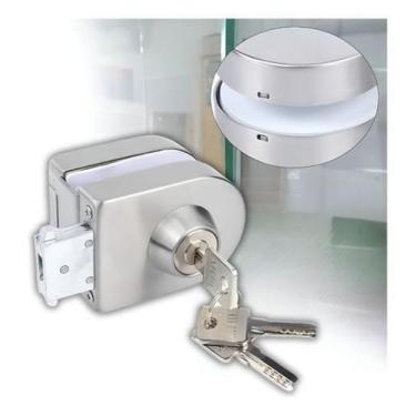 Imagem de Mini Fechadura Inox Trinco Porta Sobrepor De Pressão Vidro - AGS