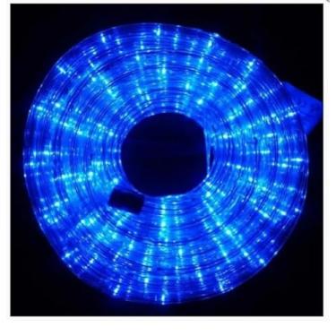 Imagem de Mangueira Iluminada 162 leds Pisca 110v 10m Tomada Decoração Natal (Azul)