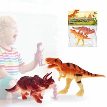 Imagem de Mini Dinossauros de Brinquedo Sortido Colorido Boneco Dino 2 Pçs - Art