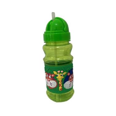 Imagem de Garrafa Infantil 400 ML Emborrachada 3D Alça - DONNA BELLISSIMA, Verde