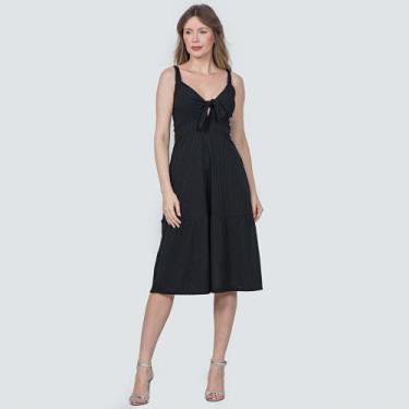 Imagem de Vestido Longo Feminino Decote V 6000295 - Recoleta, P, Preto