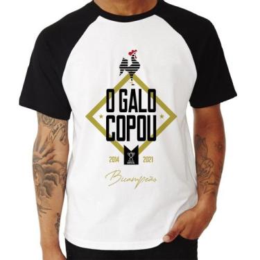 Imagem de Camiseta Raglan O Galo Copou! - Foca na Moda, Branco, Preto, G
