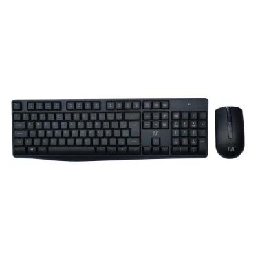 Imagem de Kit combo teclado e mouse sem fio slim multi conexão usb -