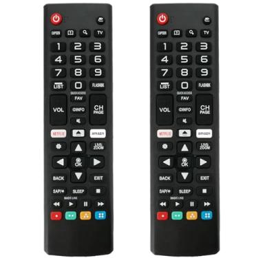 Imagem de Pacote com 2 controles remotos de substituição universais aplicáveis para LG LED LCD HDTV 4K UHD OLED TV todos os modelos