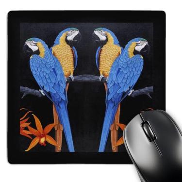 Imagem de 3dRose Mouse pad LLC 20 x 20 x 0,65 cm azul dourado arararas (mp_3213_1)