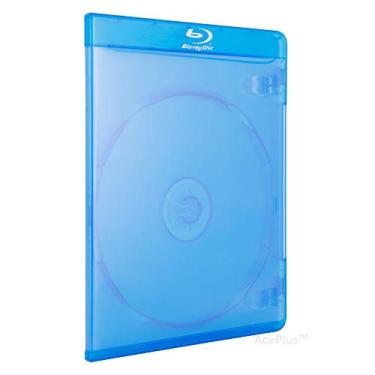 Imagem de AcePlus Capas de Blu-ray simples finas de 6 mm de espessura ultrafina para armazenamento de disco único com envoltório transparente e logotipo (pacote com 25)