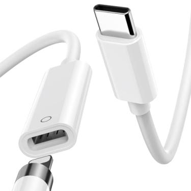 Imagem de ACANDYA Adaptador USB-C para Lightning para Apple Pencil 1ª geração USB-C para carregador iPencil, adaptador de emparelhamento Bluetooth de 10 pés para iPad 10ª geração tipo C adaptador de