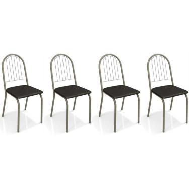 Imagem de Cadeira Sala De Jantar Noruega 2c077 Kit 4 Un Niquel-preto 110 - Kappesberg