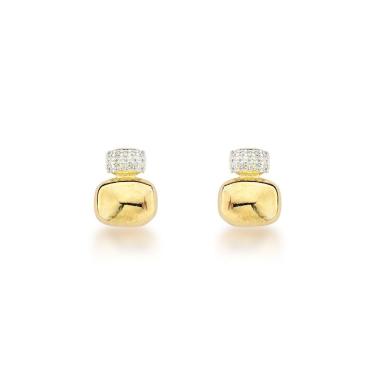 Imagem de Toque De Glamour: Brincos Banhados A Ouro 18k Com Detalhe Em Zircônia Banhado A Ouro 18k