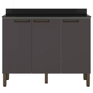 Imagem de Balcão Triplo Veneza 3 Portas E 1 Prateleira 108,4cm Bartira Freixo Com Grafite