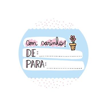 Imagem de Adesivos Personalizados Com Carinho De Para 5x5cm Rosa
