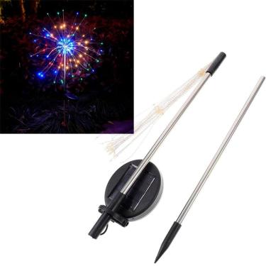 Imagem de Luminária Colorido Luzes Fogos Artifício Solar Para Jardim