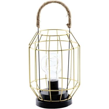 Imagem de Luminária Vintage Dourada Decoração Industrial Luz LED 27cm