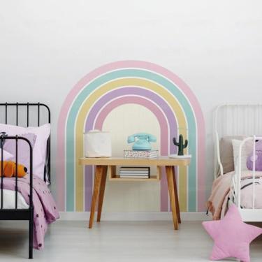 Imagem de Adesivo Arco Íris Grande Para Parede Infantil Lavável Seguro Ideal Quarto Bebê Criança Menina Menino