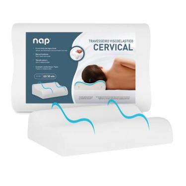 Imagem de Kit 2 Travesseiros Viscoelástico Cervical Comfort Ortopédico Anatômico
