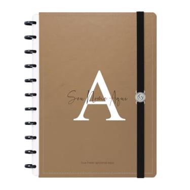 Imagem de Caderno de Disco Inteligente Personalizado Iscool G Moderna Letra Metallic Bronze