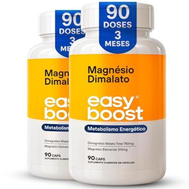 Imagem de Kit 2x Magnésio Dimalato 100% Easy Boost 750mg magnesio por cápsula - total de 180 Cápsulas