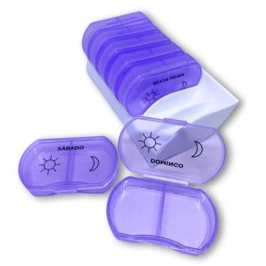 Imagem de Porta Comprimidos Semanal, Organizador de Medicamentos 7 Dias, 14 Compartimentos Dia e Noite, Caixas Diárias Removíveis e Portáteis Para Remédios e Vitaminas