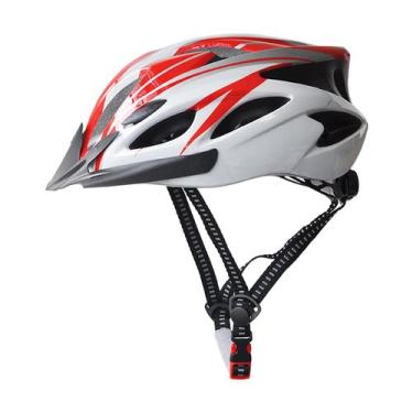 Imagem de Capacete de bicicleta UPANBIKE Adult Riding Head Safety vermelho+branc