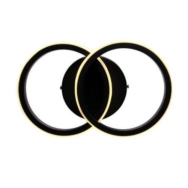 Imagem de Plafon Taschibra Village Circle Led 10w 3000k Luz Amarela Bivolt Preto
