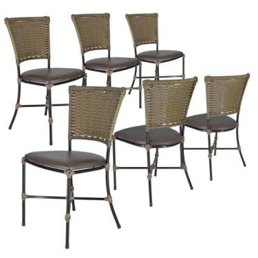 Imagem de 6 Cadeiras Gramado Pequi Sala De Jantar Em Fibra Sintética - PANERO MÓ