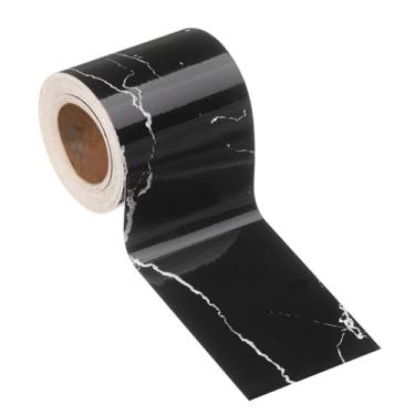 Imagem de HARFINGTON Borda de papel de parede de grão de madeira 5 cm x 5 m PVC autoadesivo texturizado adesivo de moldura impermeável papel de parede decorativo para chão porta mesa armários mesa, mesa, nuvem