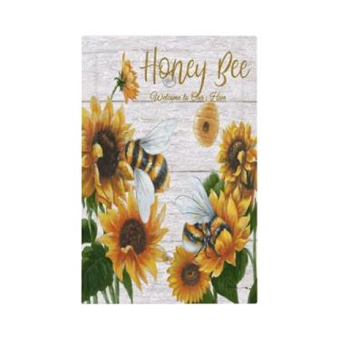 Imagem de Wpshijia Capa decorativa para interruptor de luz, pintura a óleo de girassol, abelha, prancha de madeira, 1 grupo, sem dispositivo, capas de tomada em branco, placa de parede, placa de cobertura para