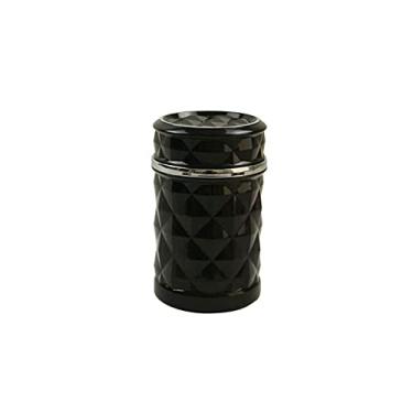 Imagem de Cinzeiro de plástico prismático pendurado cinzeiro de metal conveniente e fácil de limpar usado na sala de estar escritório bar pai namorado marido amigos/preto