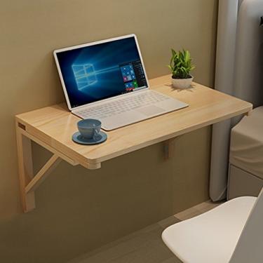 Imagem de LXB Mesa de computador de parede doméstica - mesa de computador de madeira maciça para pendurar na parede mesa de jantar de cozinha dobrável mesa de trabalho de madeira / 100 × 40 cm