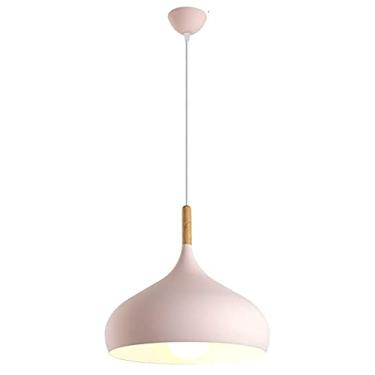 Imagem de CHENKUI Abajur de madeira Macaron lustre colorido nórdico criativo industrial decoração luminária de teto ajustável cabeça única luminária pendente E26/E27 base, para restaurantes, sala de estar