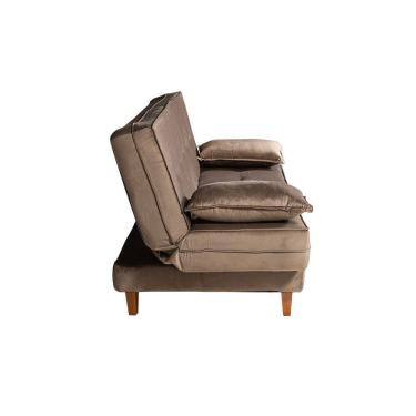 Imagem de Sofa-Cama Casal 3 Lugares Retratil em Veludo Macio Espuma D26 Certificada INMETRO para Sala de Estar Pequena 195cm