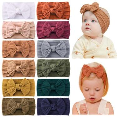 Imagem de Conjunto de bandanas para bebês e meninas Jollybows, 12 peças de laço 