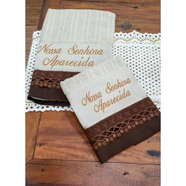 Imagem de Kit de Toalha de Banho e Rosto Bordada( 2 peças) - Dohler, Marrom