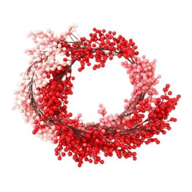 Imagem de Sclmgo Guirlanda de Natal Artificial com Frutos Vermelhos, Dobrável, para Decoração de Porta de Entrada No Ano