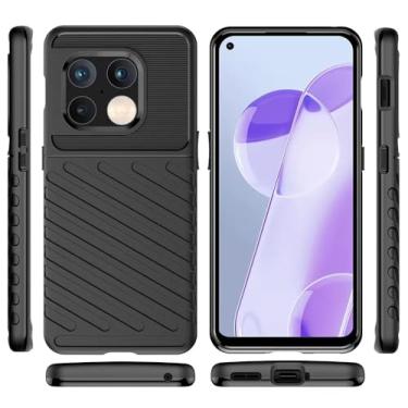 Imagem de HTXWXJC Capa de telefone para OnePlus 10 Pro 5G, capa NE2210, capa à prova de choque, capas protetoras de TPU antiarranhões, capa de grau militar para OnePlus 10 Pro, preta