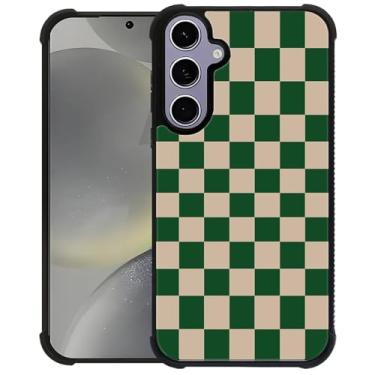 Imagem de DAIZAG Capa para Samsung Galaxy S24/S25, capa protetora antiderrapante com absorção de choque de quatro cantos para meninas e meninos - tabuleiro de xadrez verde