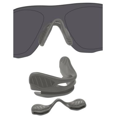 Imagem de BLAZERBUCK Almofadas de reposição para óculos de sol Oakley EVZero Path/EVZero Pitch/EVZero Range/EVZero Blades, Almofadas de nariz cinza base cinza, 0