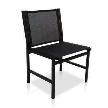Imagem de Cadeira De Alumínio Em Tela Sling Sem Braço - Preto