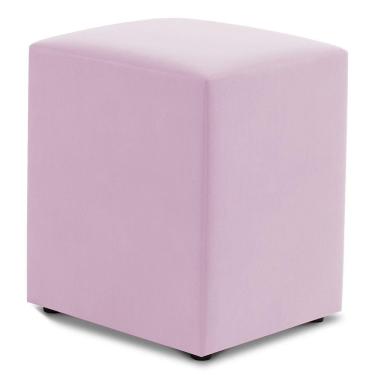 Imagem de Puff Decorativo Sala De Estar Quadrado 36x47cm Sintético Rosa Bebê - Abmaza