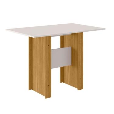 Imagem de Mesa De Jantar 4 Lugares Tampo 108cm Sem Vidro Milano Freijó Uv/off White - Poliman