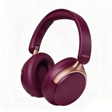 Imagem de Anjetsun Wireless Over Ear Headphones with Mic, 80H Playtime & 800mAh Fast Charge, ANC Noise Cancelling & Transparency Mode, Over The Head Headphones for Work Travel(Twilight Berry)