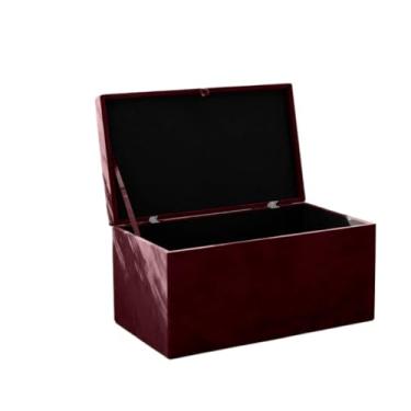 Imagem de Baú Grande Retangular em Veludo 90x40x44cm (Vinho)