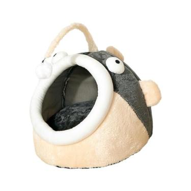 Imagem de Lantern Fish Shaped Cat Bed Cave Dogs Cat Bed Indoor Snooze Sleeping Soft Furniture Dog Bed Cat Nest for Cats Dog Kitten, M/69