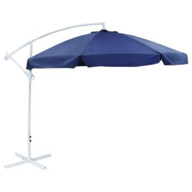 Imagem de Ombrelone Malaga 300 Aço inox Proteção Uv Praia Jardim Ntk, Azul