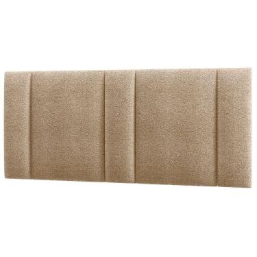 Imagem de Cabeceira Estofada Iluminação Led Glow Cama Queen Size 160cm Bouclé Bege