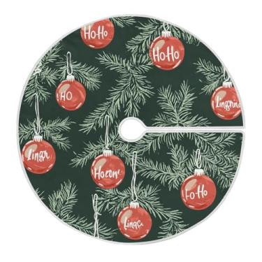 Imagem de Blueangle Saia de poliéster macio com galhos de árvore de Natal de 118 cm para decoração de árvore de Natal (130)