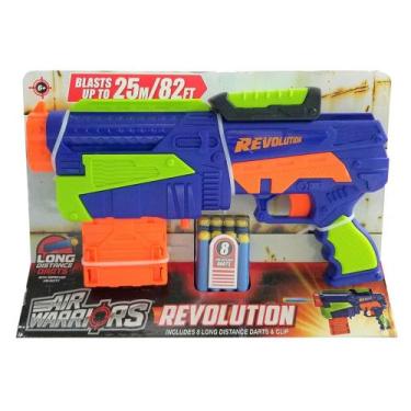 Imagem de X-Target Revolution com 8 Dardos Azul Alcance de 25m Multikids - BR202
