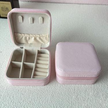 Imagem de Estojo de viagem para mulheres, caixa de joias moderna, organizador de joias, acessórios de viagem, pulseira e anel de brinco